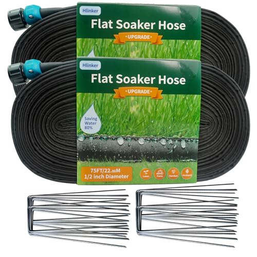 Flat Soaker Hose 100 ft with Stake A40143