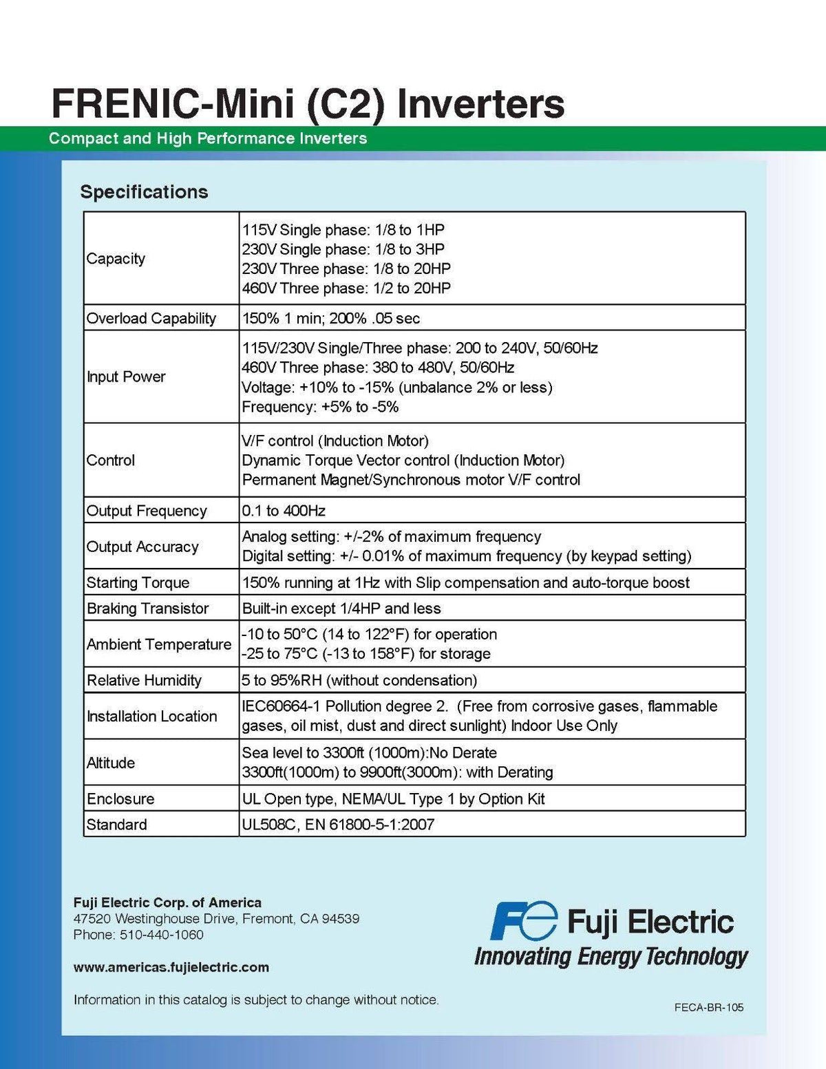 Variable Frequency Drive, 2 Hp, 200-230v Q105