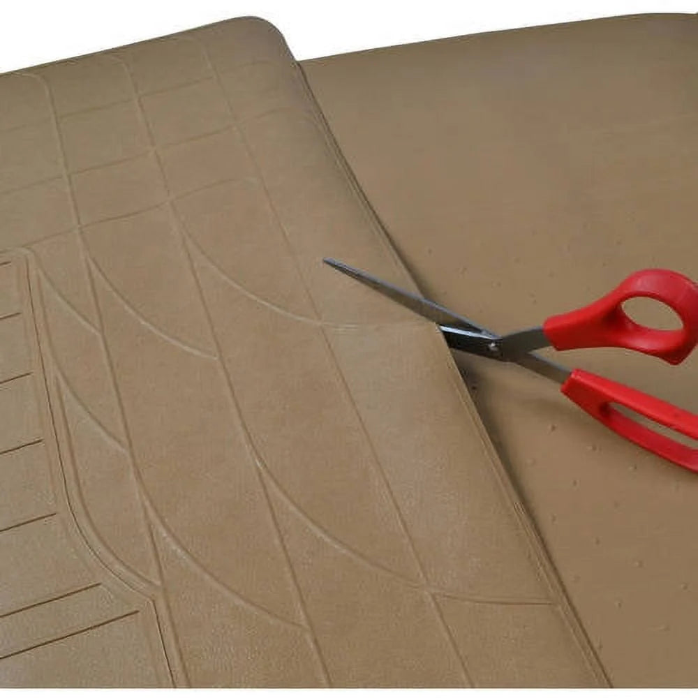 Black Beige Gray 4 Pieces Rubber Car Floor Mats with Trunk Cargo Mat Z938