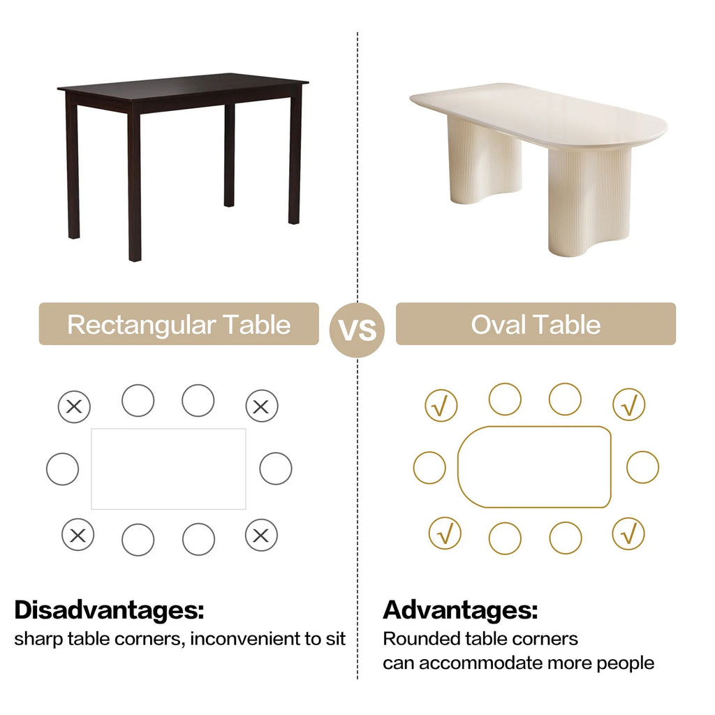 63'' Oval Dining Table Set of 7 with 6 Chairs J80944