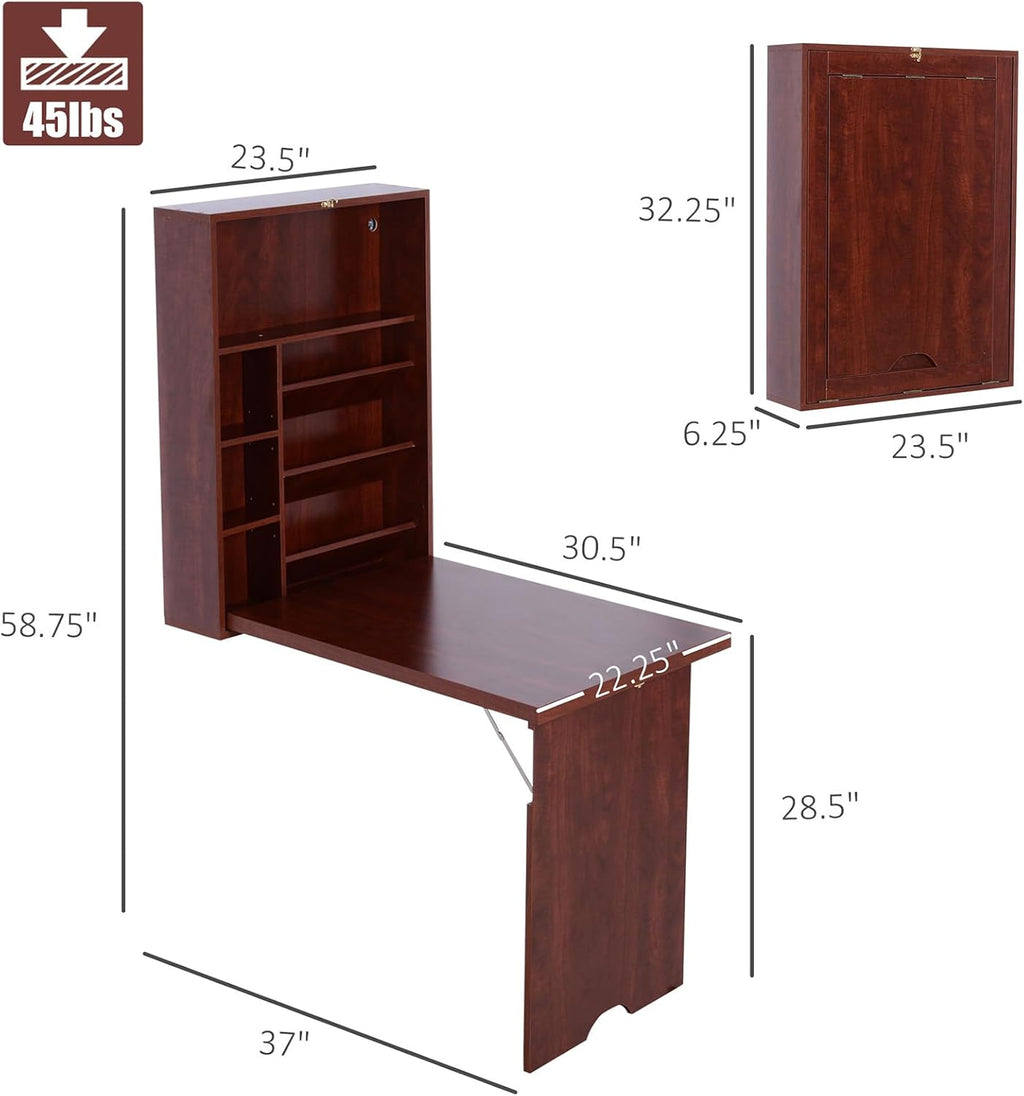 Wall Mounted Desk with Storage Area Z1982