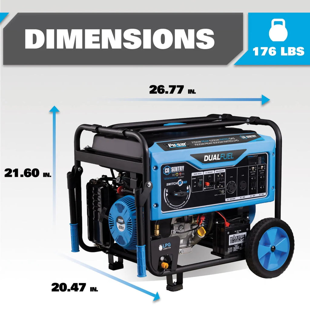 7,750-Watt Dual Fuel Portable Generator with Electric Start N263