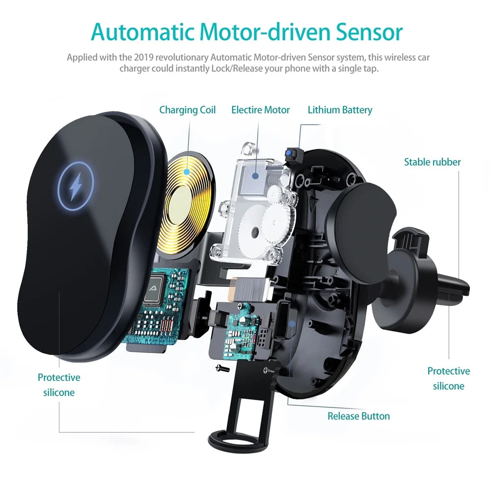Wireless Car Charger Mount for iPhone 14/13/12/11/X/8 Series Q1723