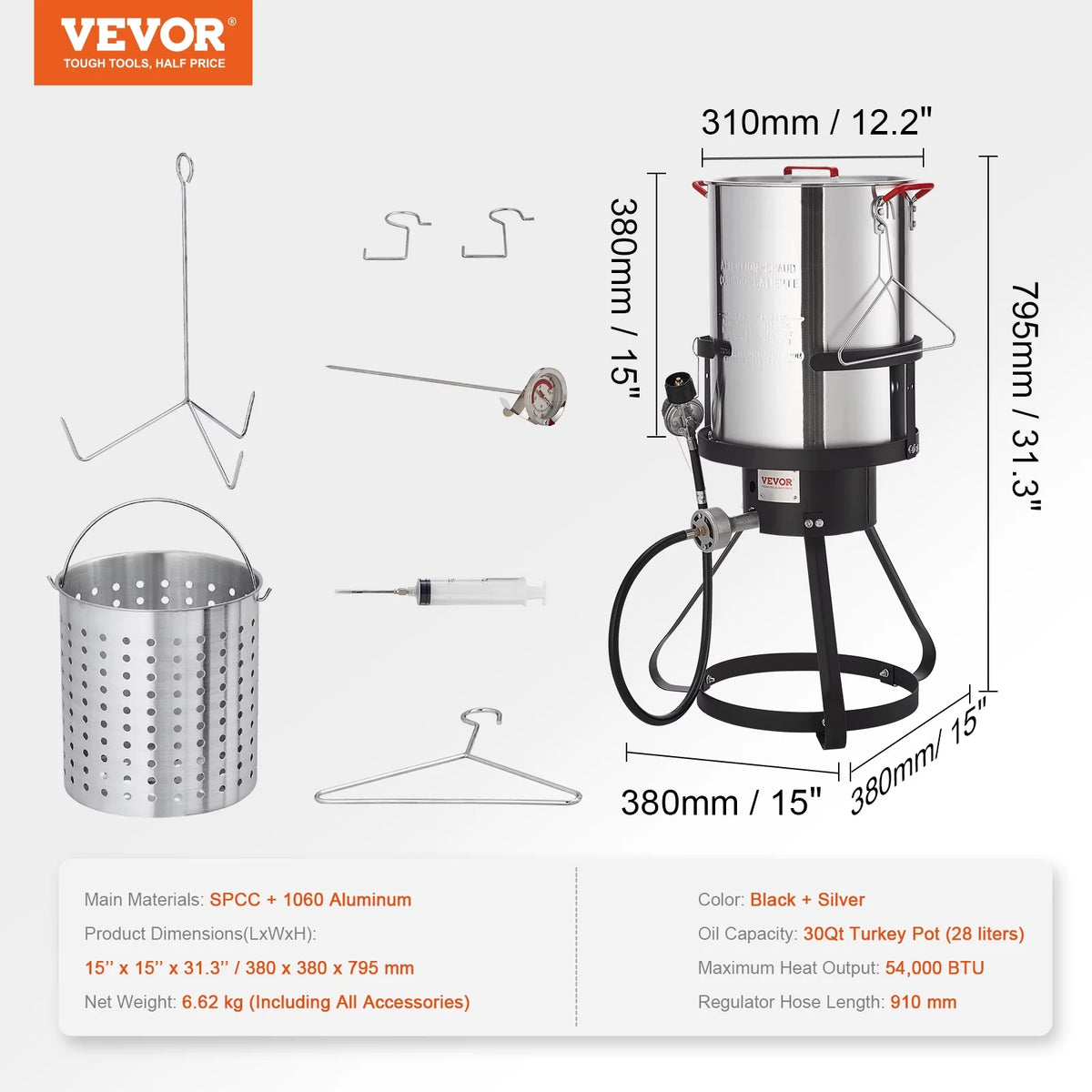 30 Qt Aluminum Turkey Fryer Stock Pot E727