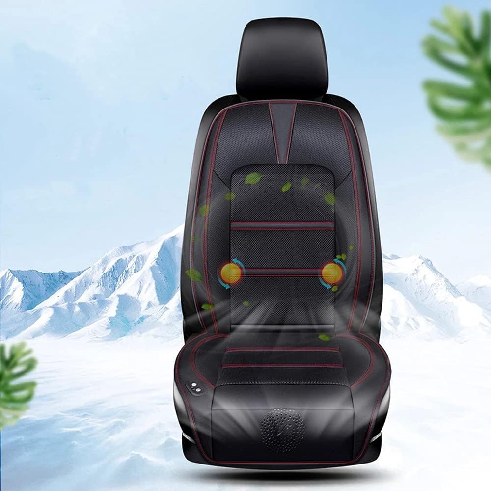 Beige PU Leather Car Seat Cushion Massager Z8559