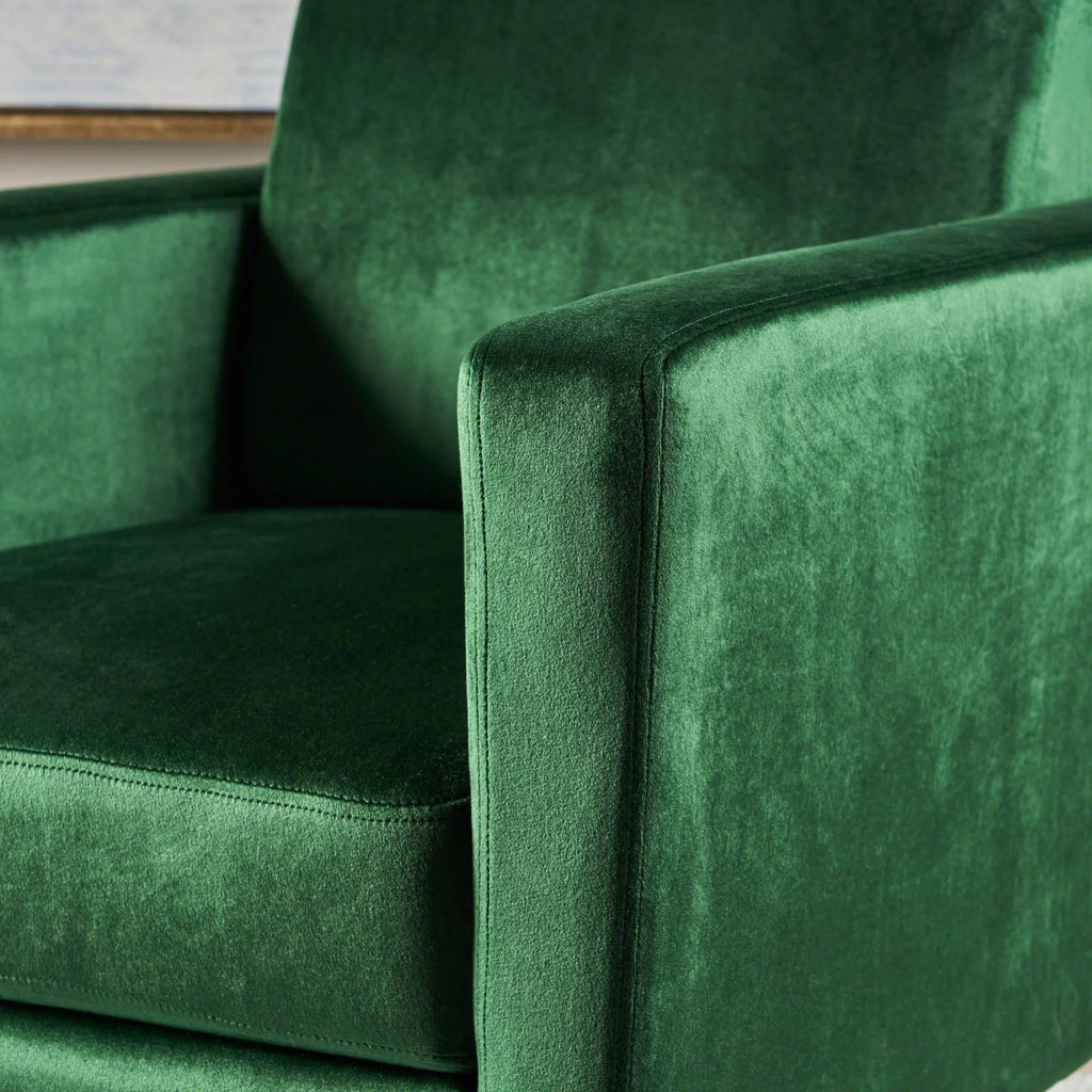 Green Velvet Push Back Recliner R60957