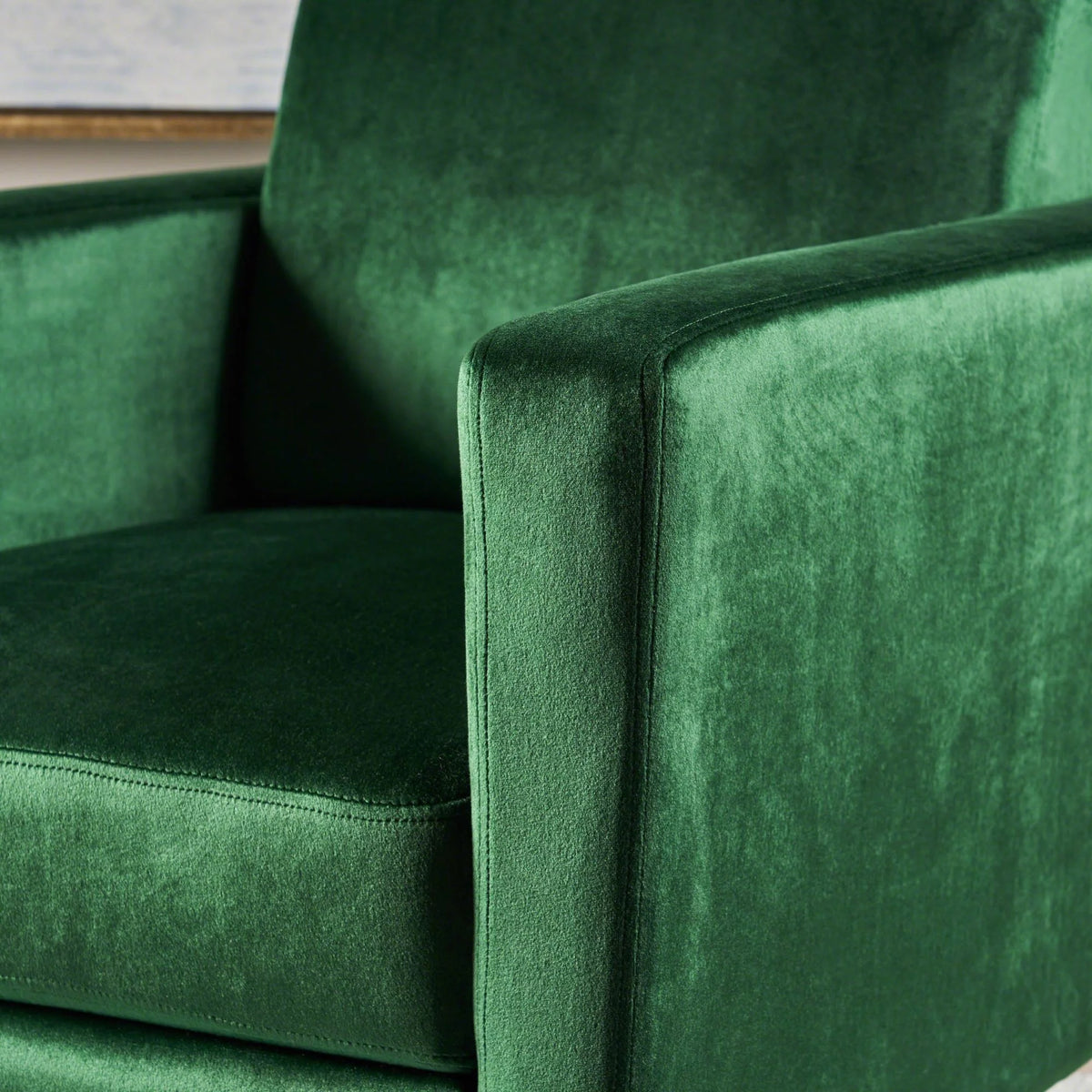 Green Velvet Push Back Recliner R60957
