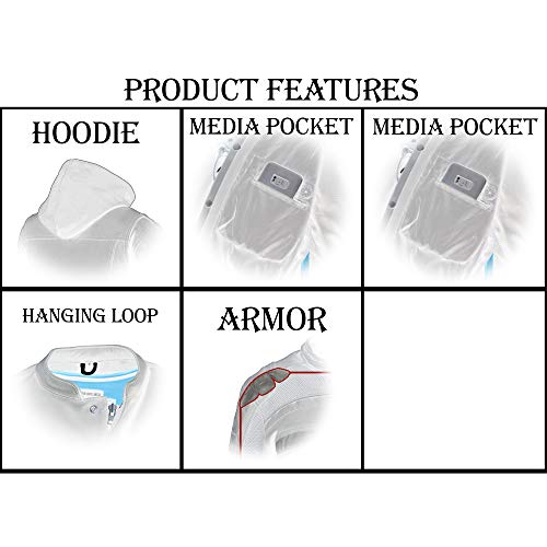 Black CE Approved Armored Riding Hoodie V60088