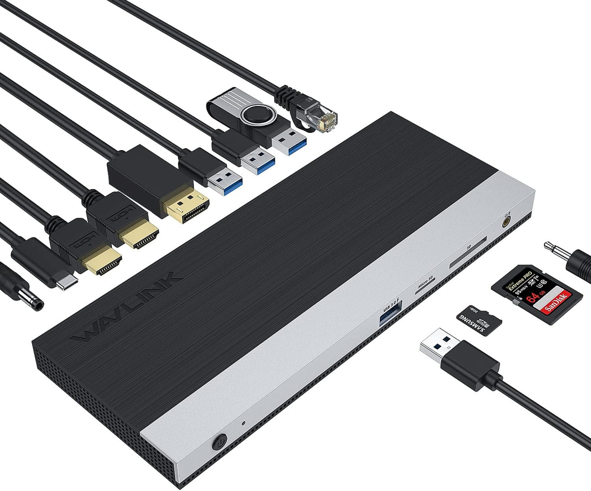 13-in-1 USB C Hub with 2 HDMI, DisplayPort, Ethernet, 4 USB 3.0, SD/TF Card Reader N6749