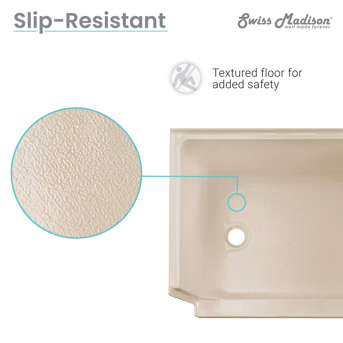 Biscuit Single Threshold Shower Base F59633