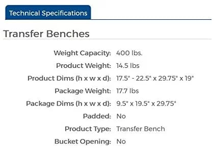 Height Adjustable Tub Transfer Bench D6521