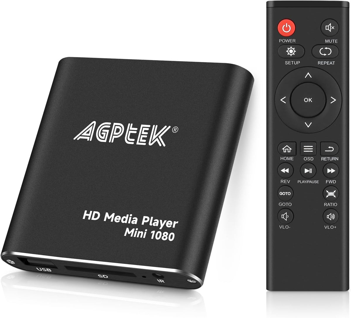 Black Mini 1080p Full-HD HDMI Digital Media Player H807