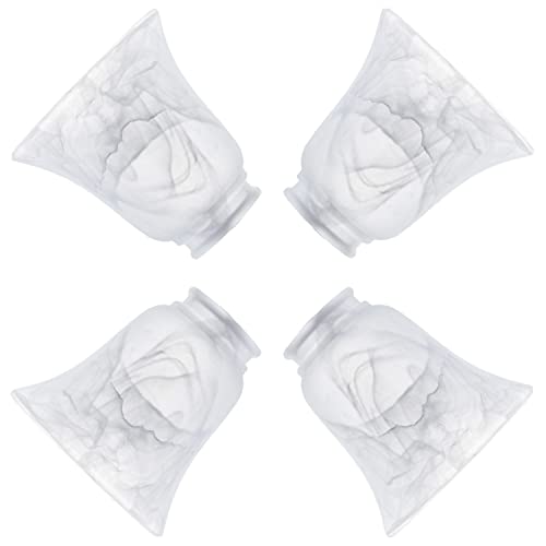 Set of 4 Clear & Frosted Glass Ceiling Fan Light Covers, 2-1/8" Fitter Size, 4-4/5" high x 5" Diameter B855