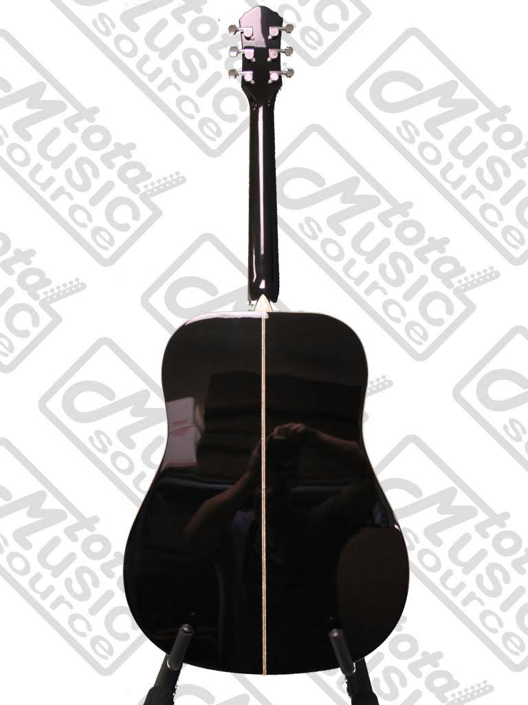 Left Hand Dreadnought Acoustic Guitar in Black Q105