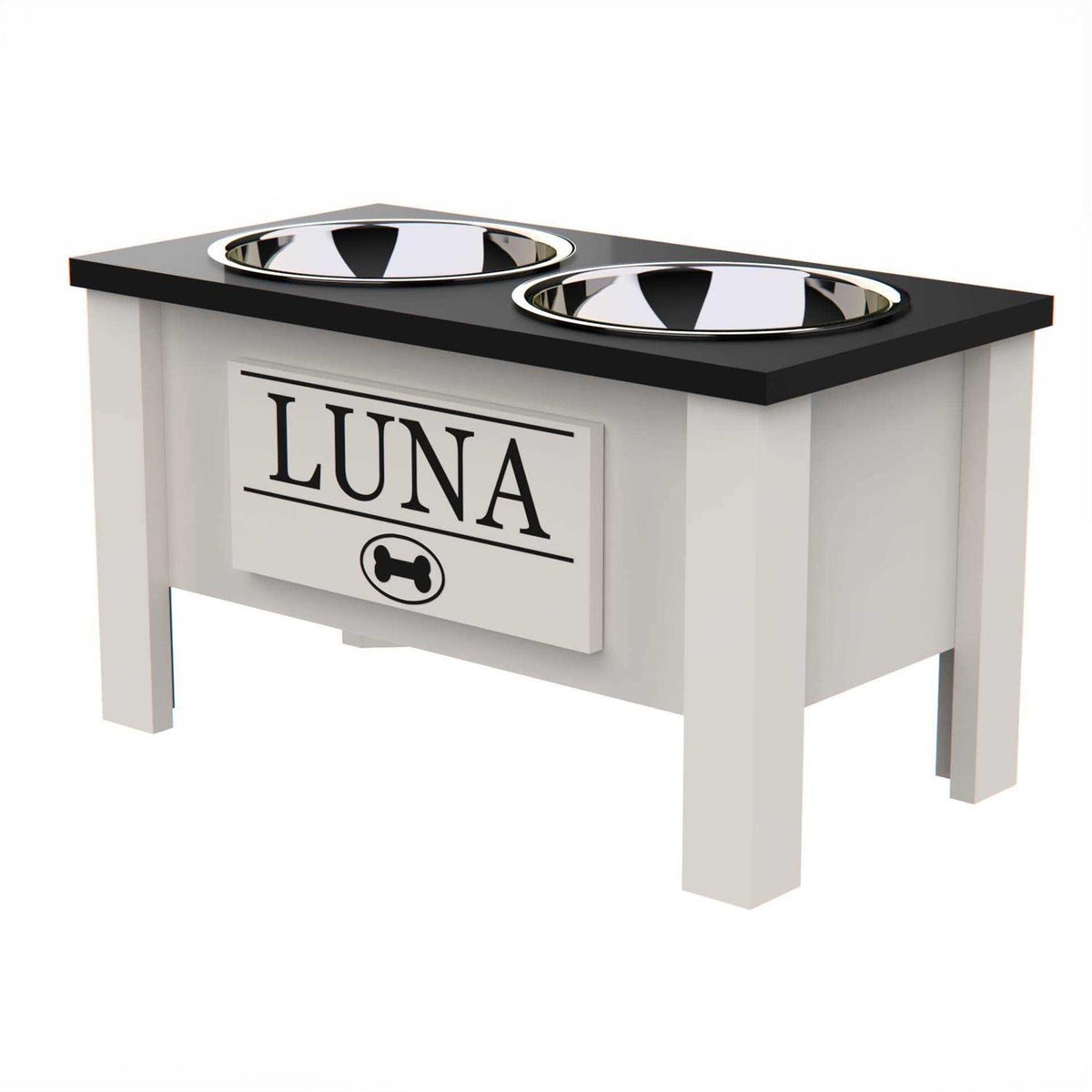 Personalized Elevated Dog Bowl Stand with Internal Storage J752477