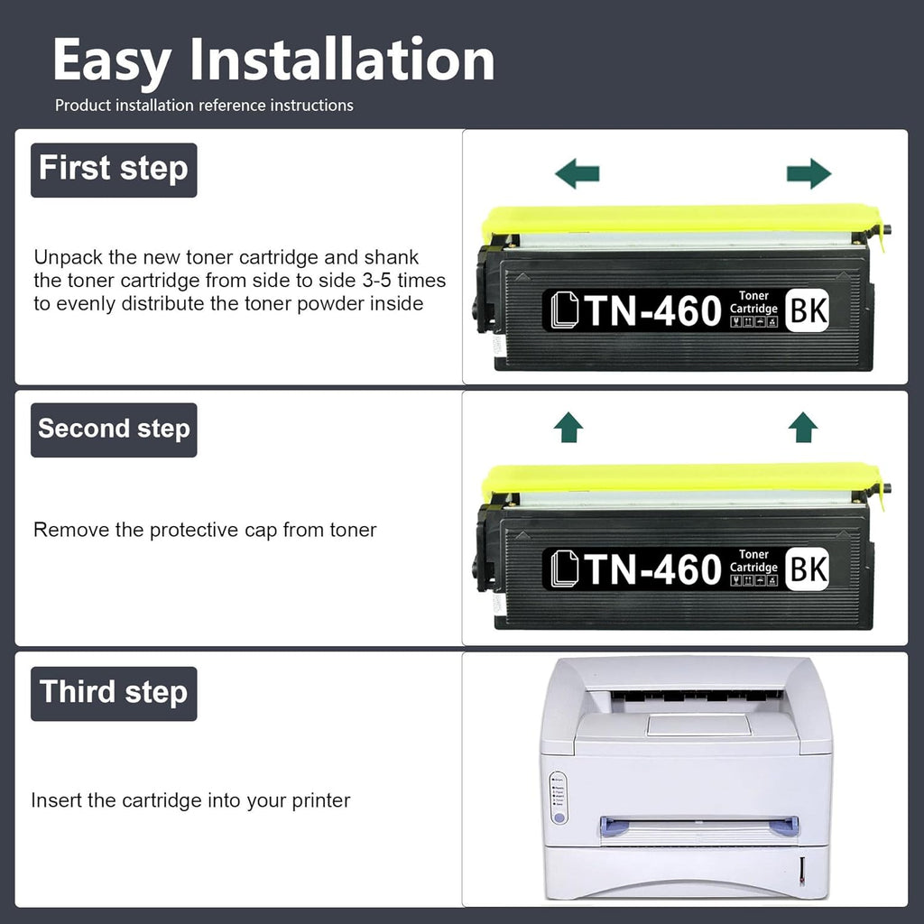2 Pack Black Toner Cartridge for Brother Printers M56694