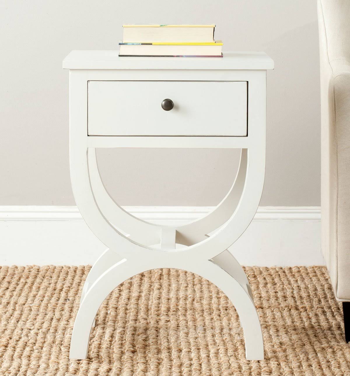 Quartz Grey Accent Table with Storage Drawer Q498510