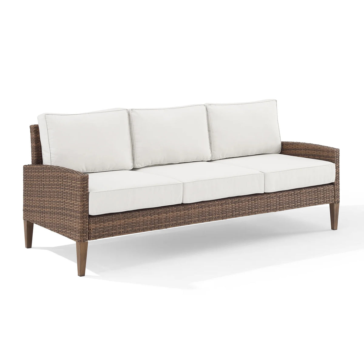 Brown/White Wicker Rattan Outdoor Sofa P231