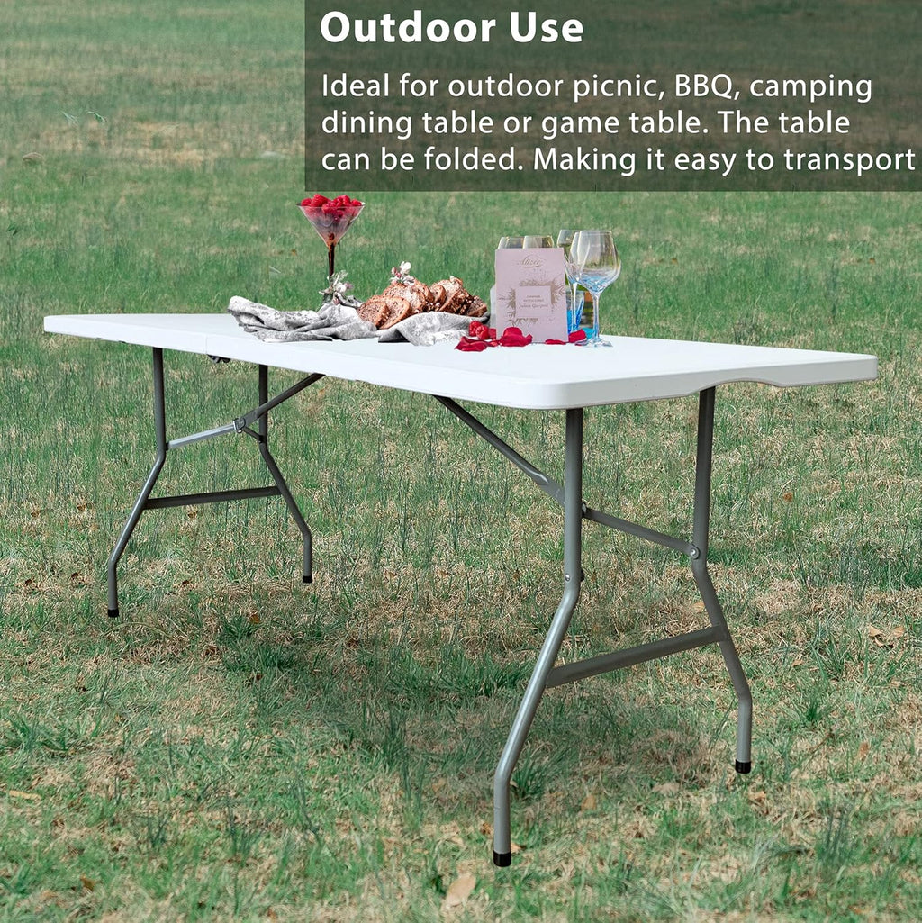 White 6ft Folding Plastic Utility Table R557