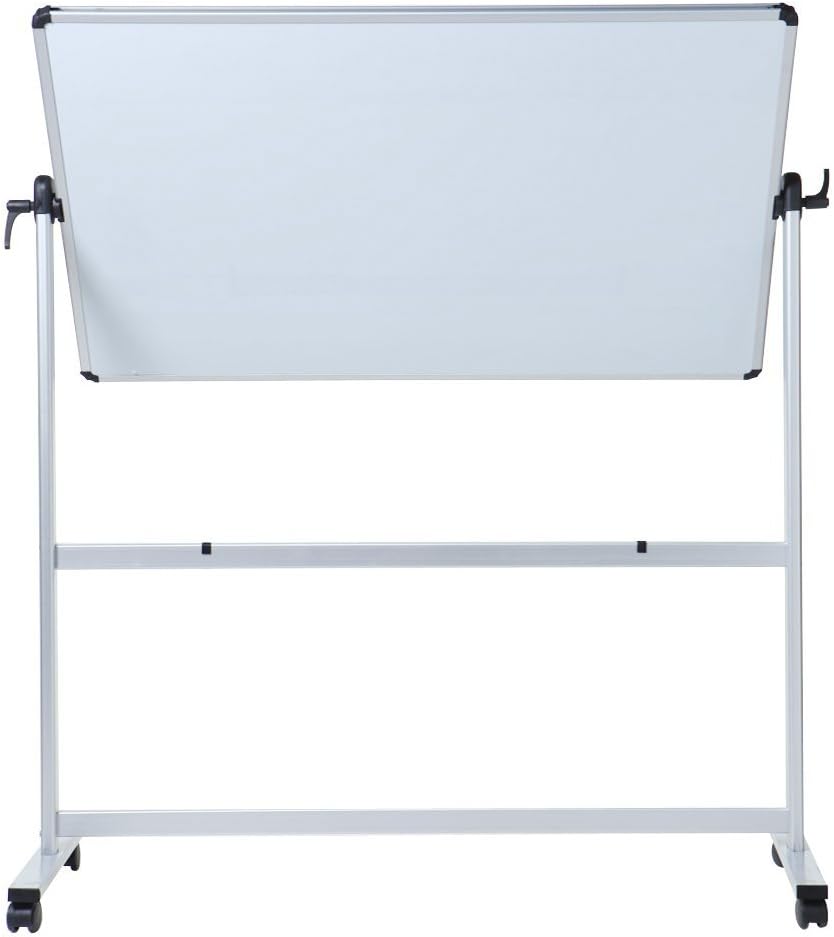 Double-Sided Magnetic Mobile Whiteboard 72 x 40 Inches with Aluminium Frame and Stand W373512