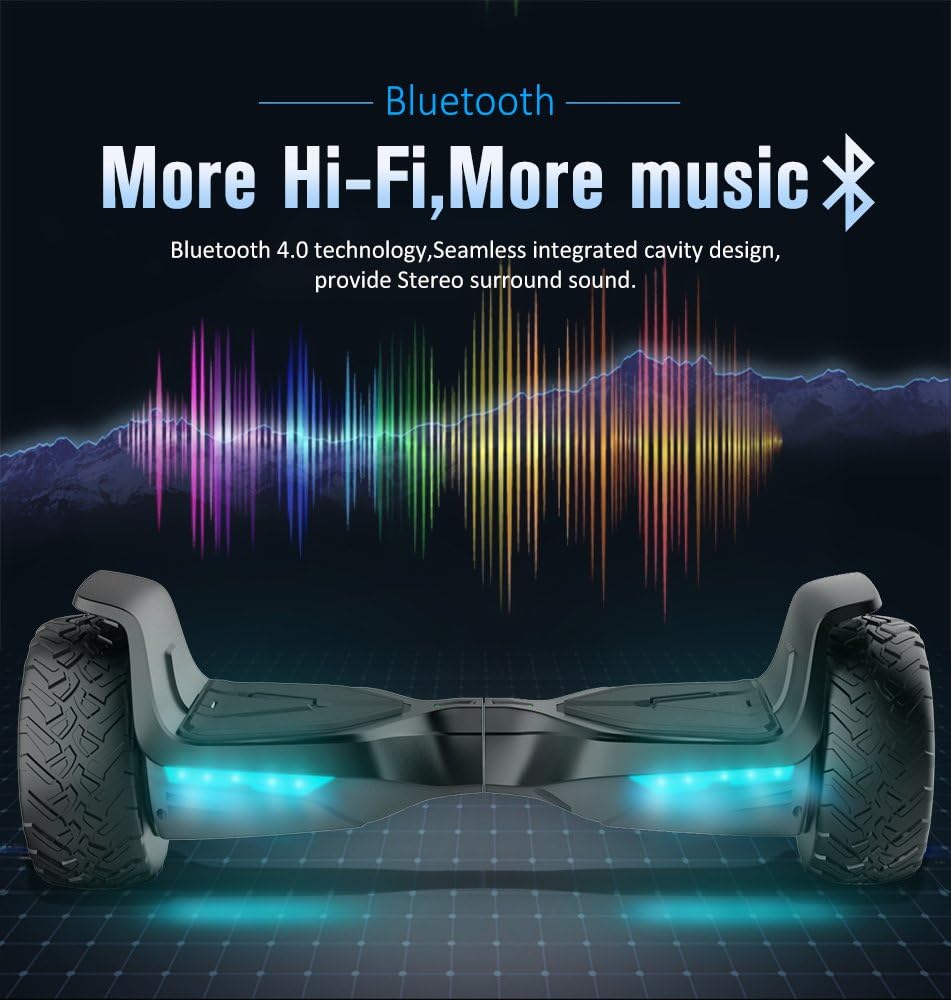 All Terrain Self-Balancing Scooter with Bluetooth Speaker and LED Lights C30264