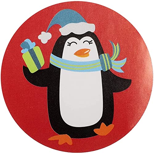 1,000-Piece Self-Adhesive Round Christmas Stickers A37915