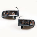 Headlight Assembly Compatible with 1994-2001 Dodge Ram 1500, 2500, 3500 Black Housing S230002