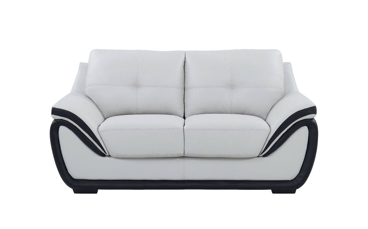 Light Gray/Black Loveseat S5695