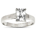 925 Sterling Silver Solitaire Emerald CZ Ring Size 8 B736980