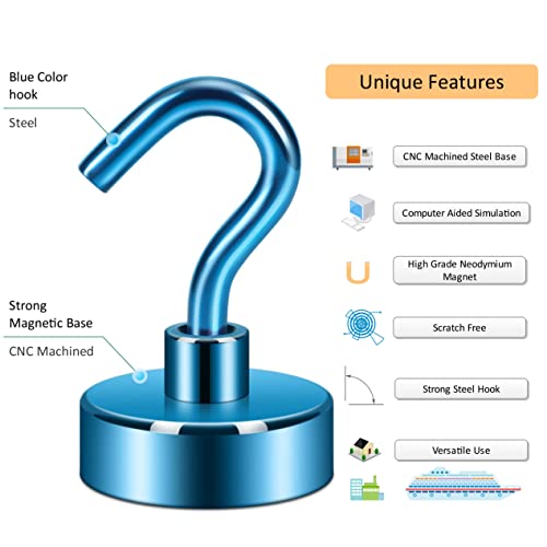Magnetic Hooks 30lb Heavy Duty with Hook Pack of 10 E37912