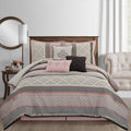 Blush King Size 7 Piece Jacquard Comforter Set C36777