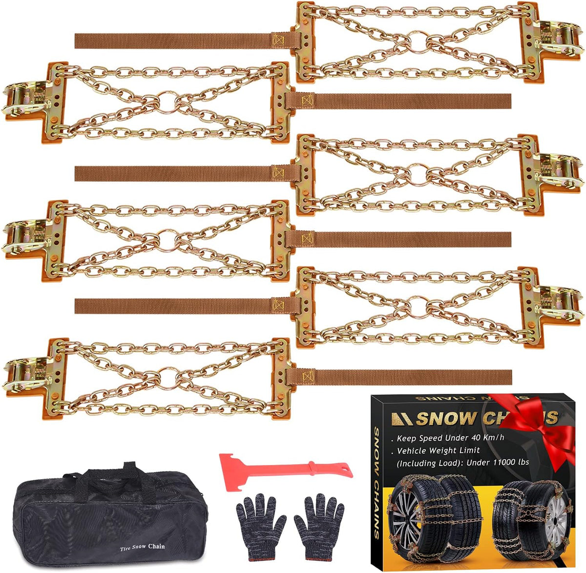Tire Chains 6 PCS Adjustable Lock Y1391