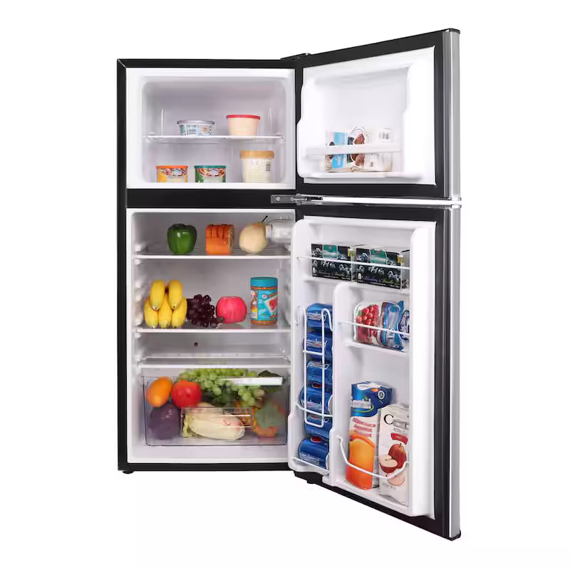4.5 cu. ft. 2 Door Mini Fridge with Freezer and Manual Defrost N467