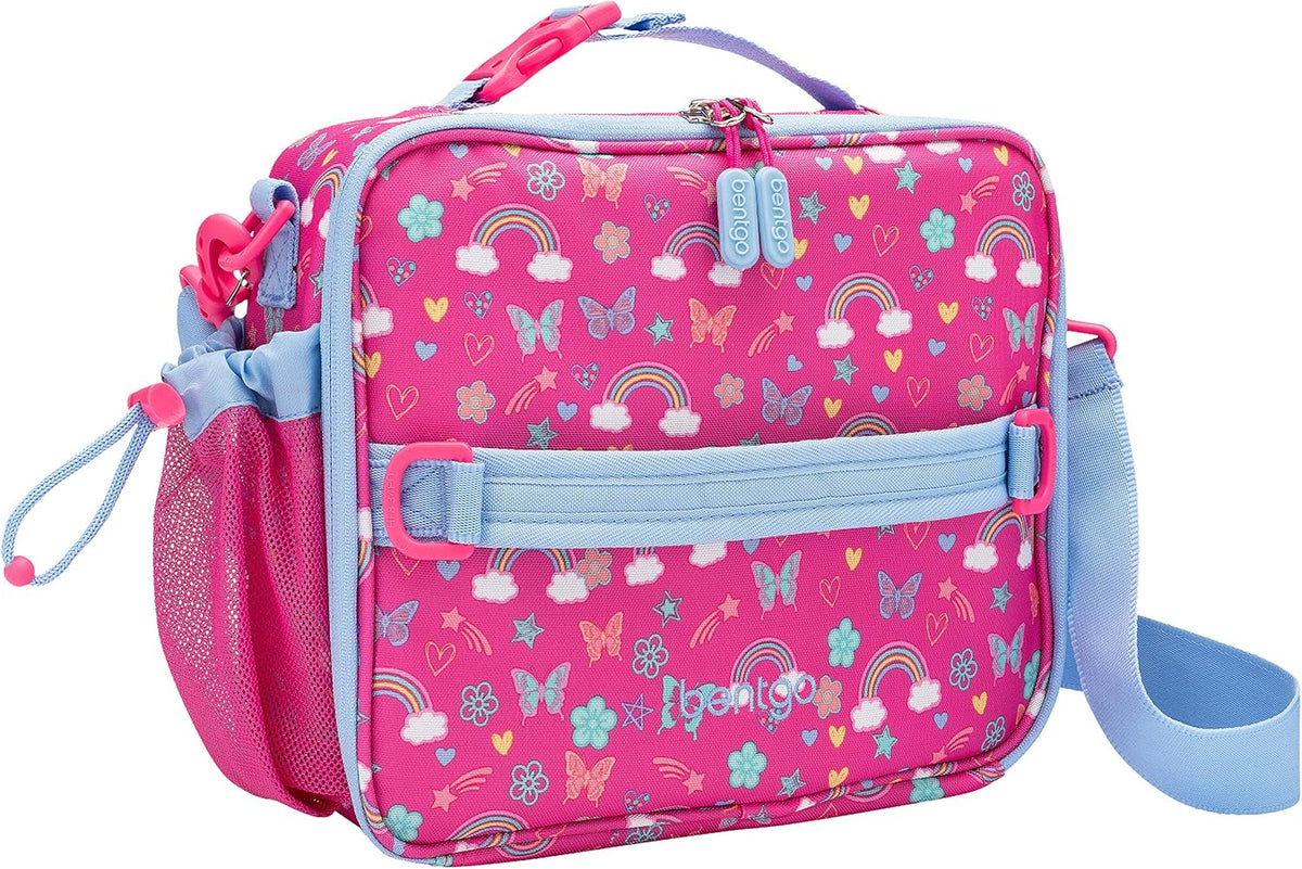 Insulated Lunch Bag Set With Kids Bento-Style Lunch Box (Rainbows and Butterflies) B985742