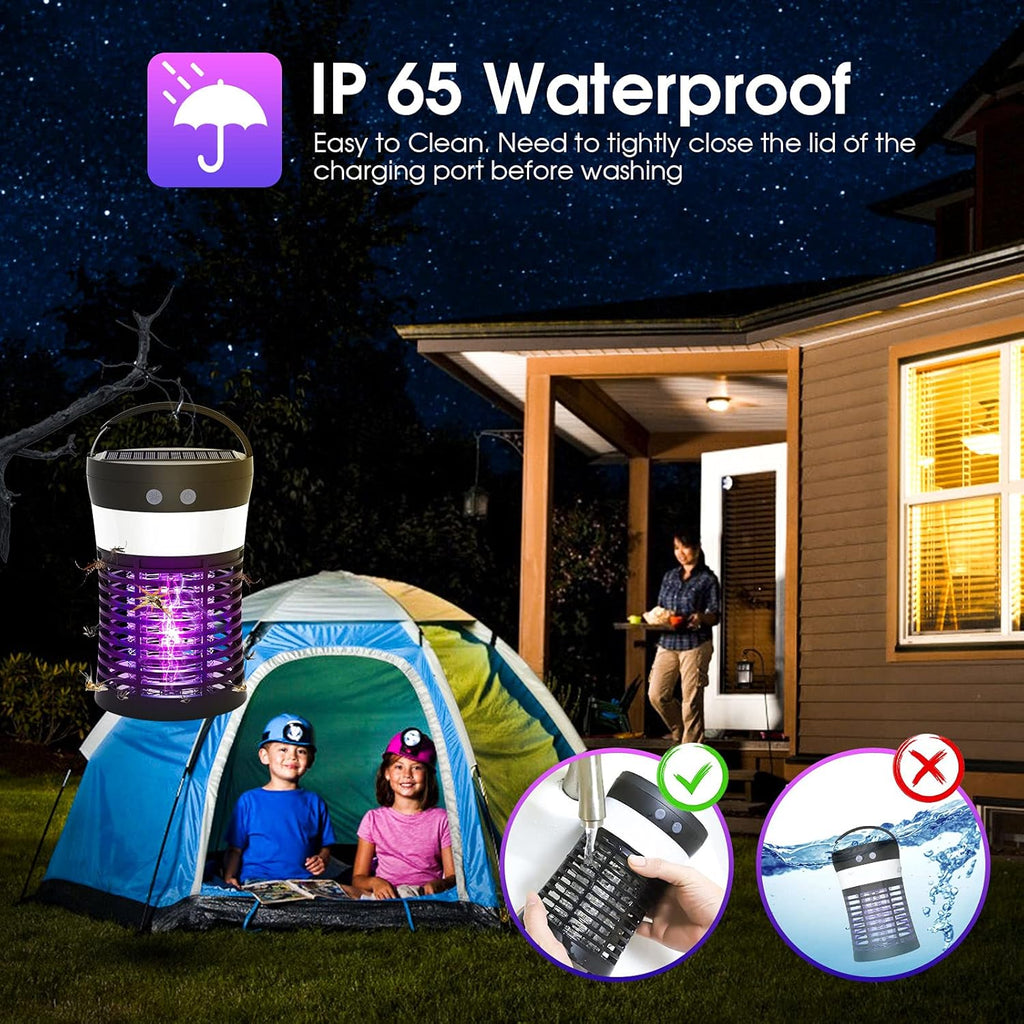 Solar Powered Electric Bug Zapper with Camping Lantern Z45782