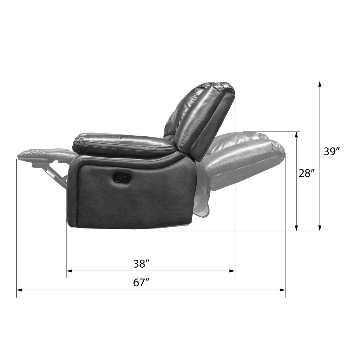 Gray Swivel Glider Recliner S9264