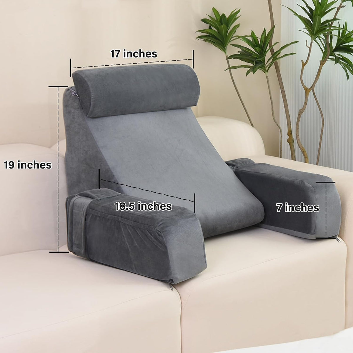 Medium Grey Reading Pillow B635820