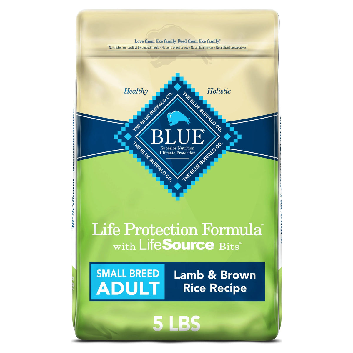Small Breed Adult Dry Dog Food, Lamb & Brown Rice, 5 lbs Z447396