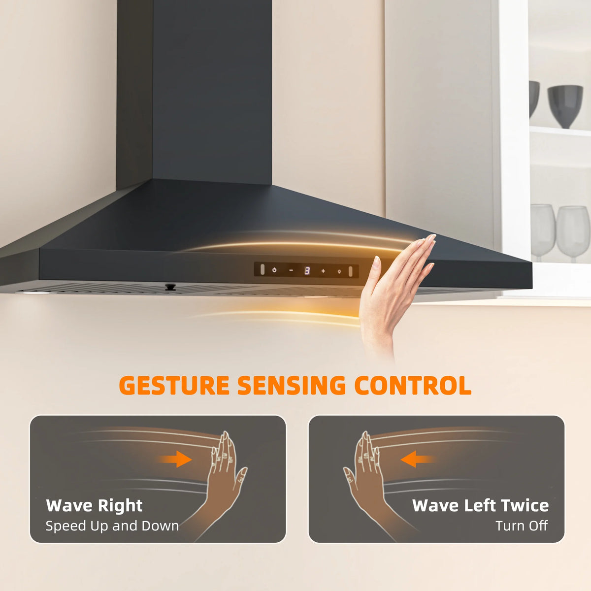 Stainless Steel Wall Mount Range Hood 30 Inch 600 CFM 3 Speed Ducted Ductless Convertible P936