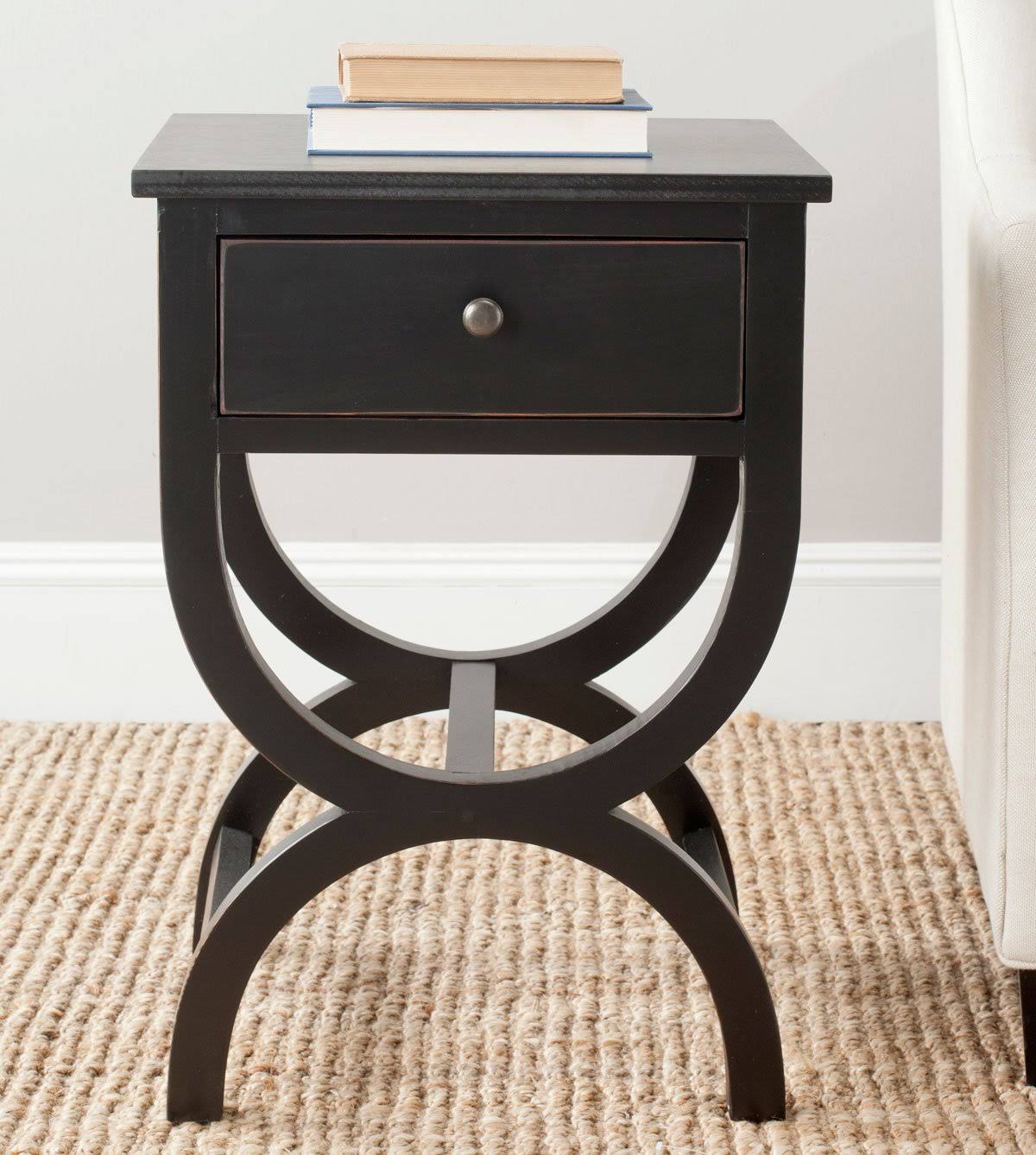 Quartz Grey Accent Table with Storage Drawer Q498510