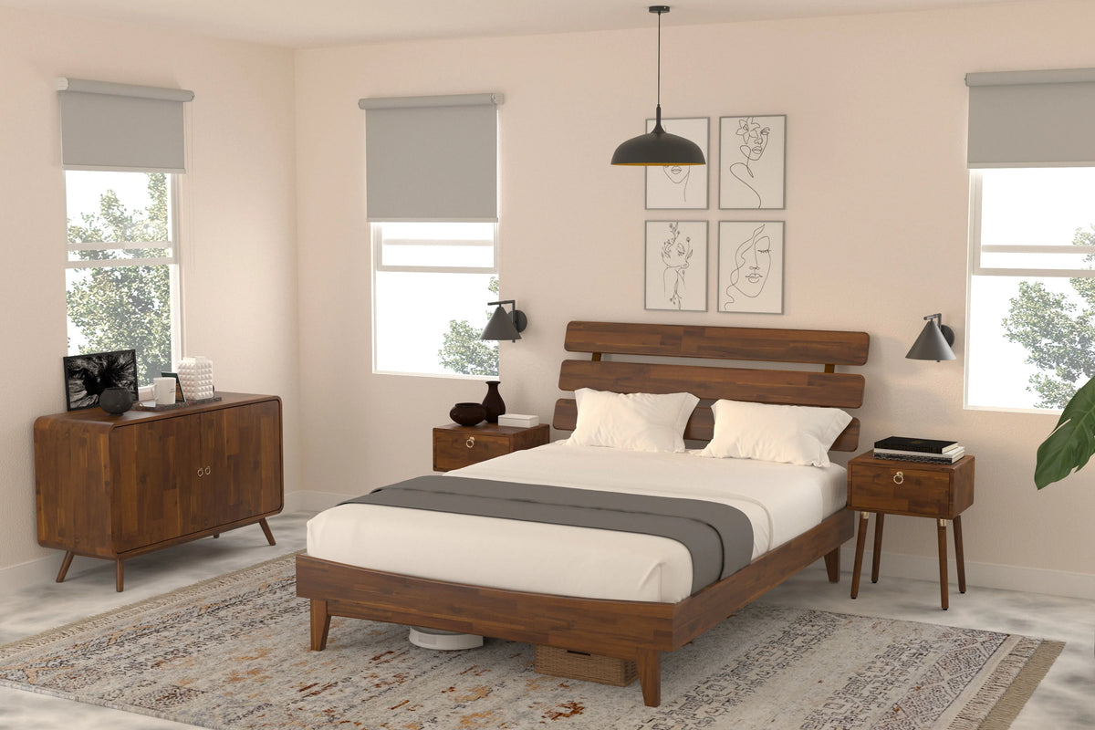 Queen Bed Frame with Adjustable Headboard K523