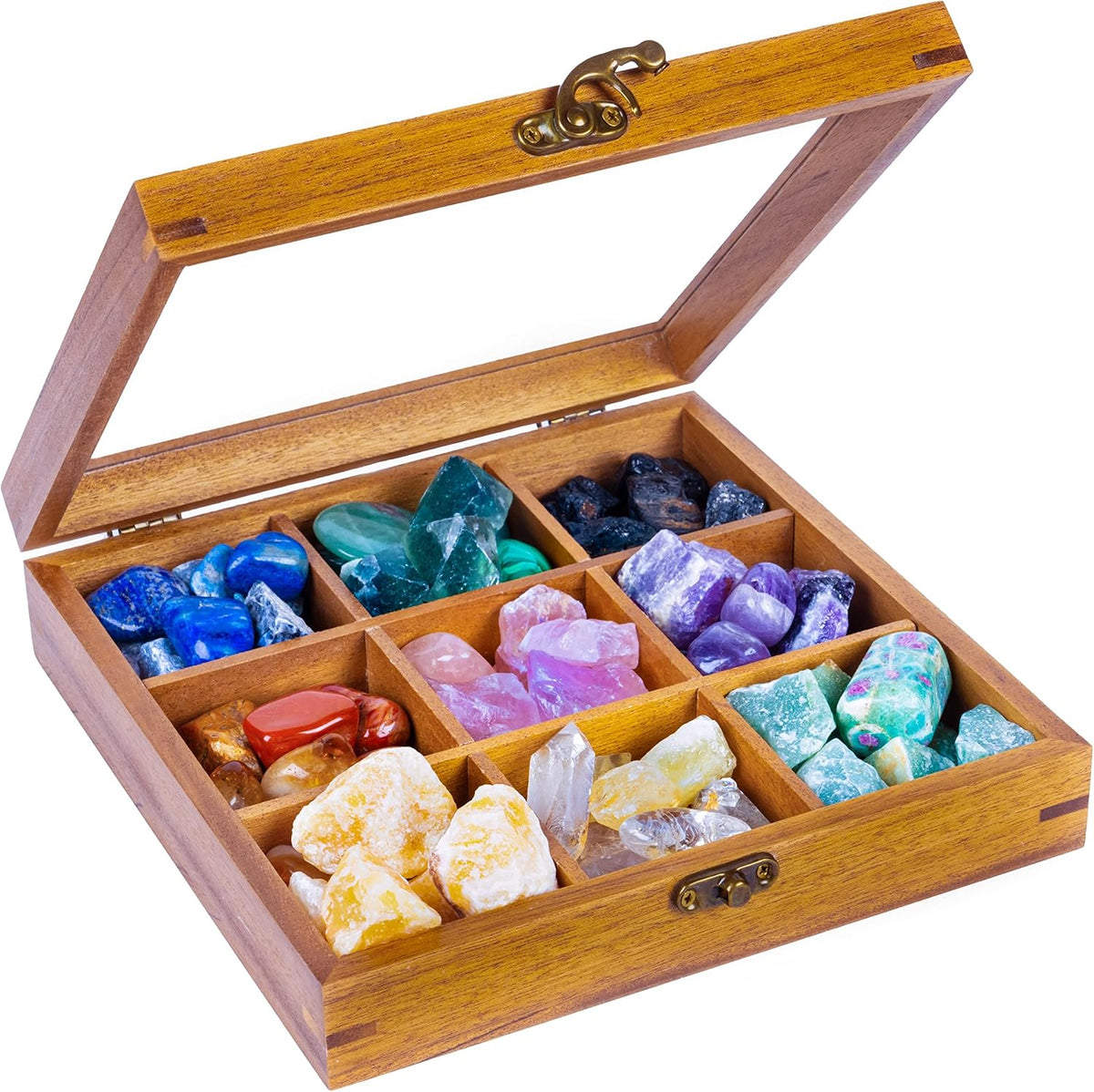 9 Grid Crystal Display Case with Acrylic Lid D185