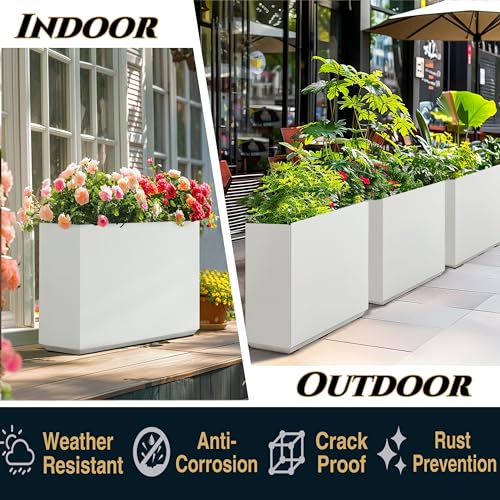 White 38Lx10Wx30H Heavy Outdoor Planter Box Z3768