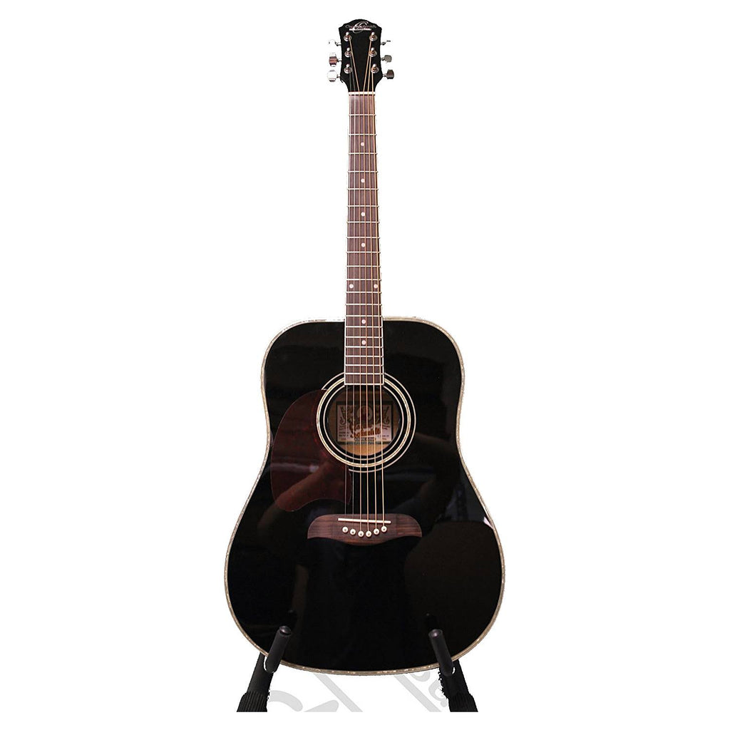 Left Hand Dreadnought Acoustic Guitar in Black Q105