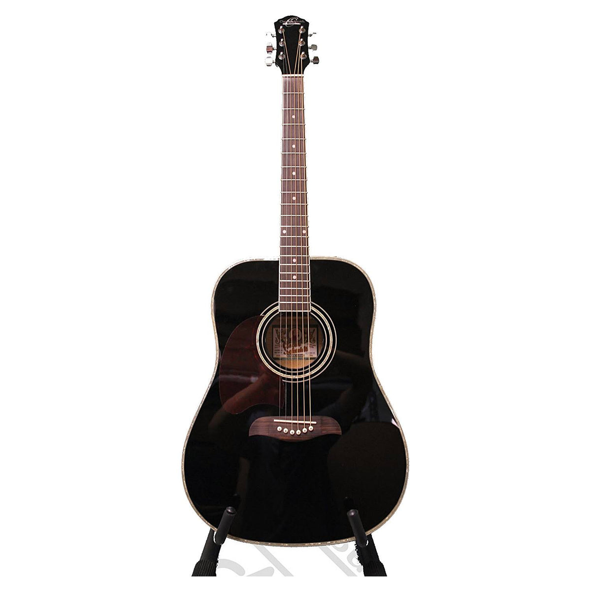 Left Hand Dreadnought Acoustic Guitar in Black Q105