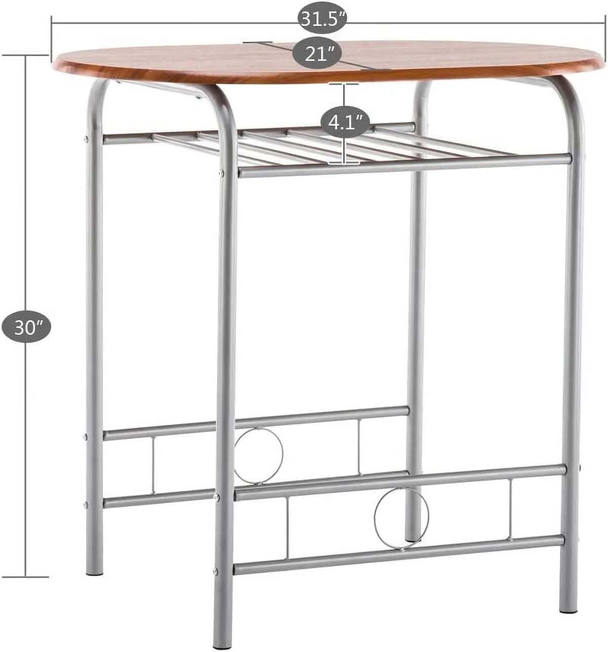 3 Piece Dining Set with Metal Frame (Brown) B8158