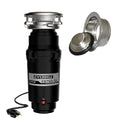 3/4 HP Continuous Feed Garbage Disposal with Brushed Nickel Sink Flange and Attached Power Cord C367574