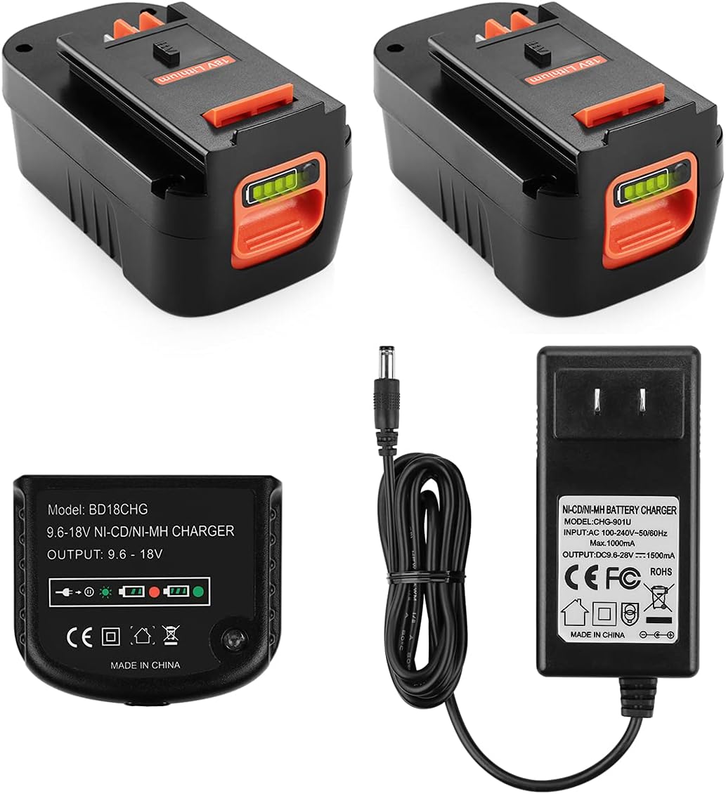 2Pack 3.0Ah Lithium Replacement Battery for Black and Decker 18 Volt Battery S28622