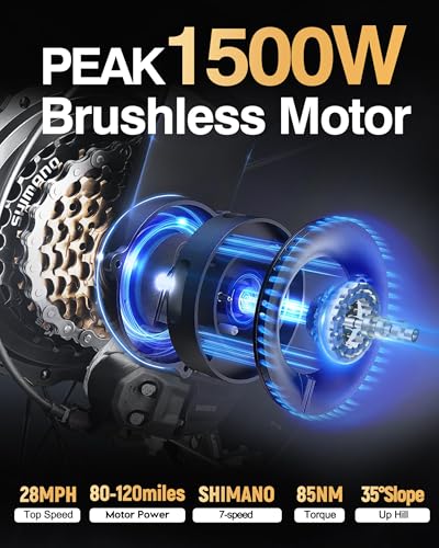 1500W 20" Fat Tire Electric Bike 7-Speed Q3058
