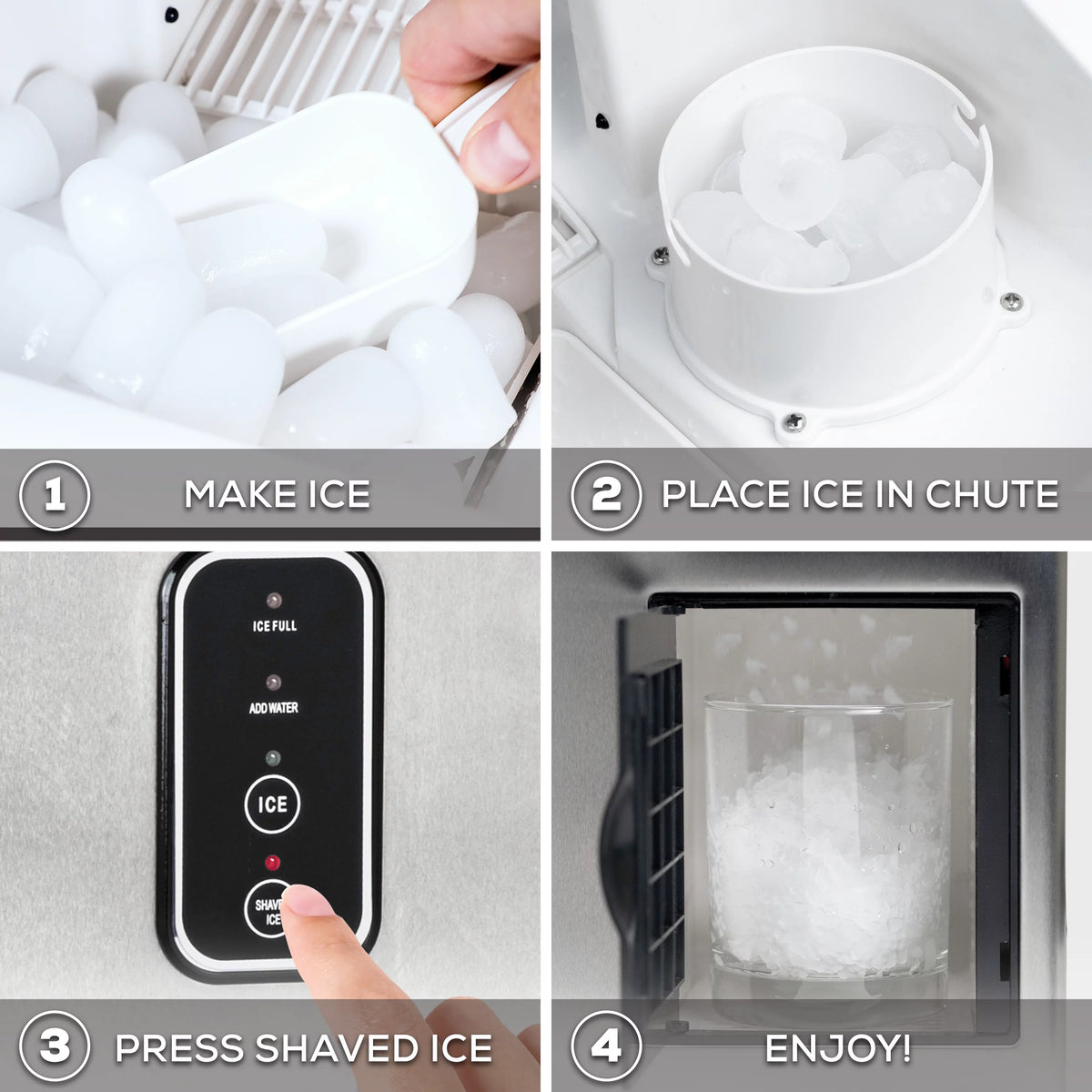 44 lb Stainless Steel Ice Maker and Ice Shaver W860545